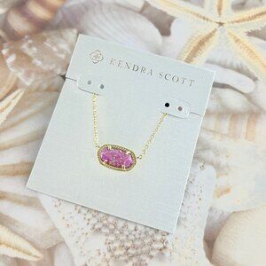 Kendra Scott Elisa Rose Pink Kyocera Opal gold necklace